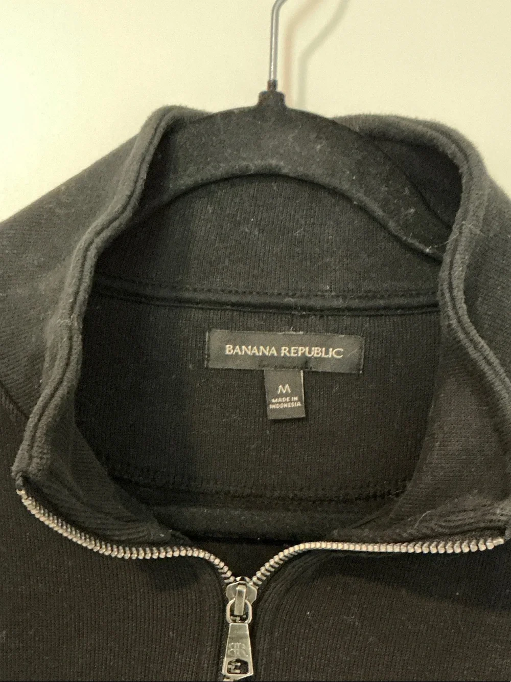 Banana Republic Black Zip-Neck Sweater